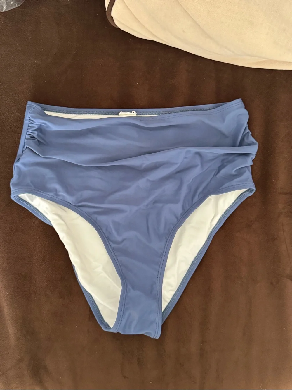 NWT CUPSHE Blue V-Neck Tankini Top & High-Waisted Bottoms Set Size Medium